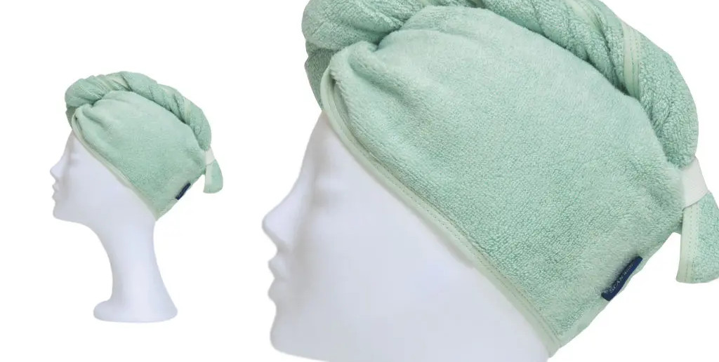 světle zelený turban na vlasy z hebkého modalu