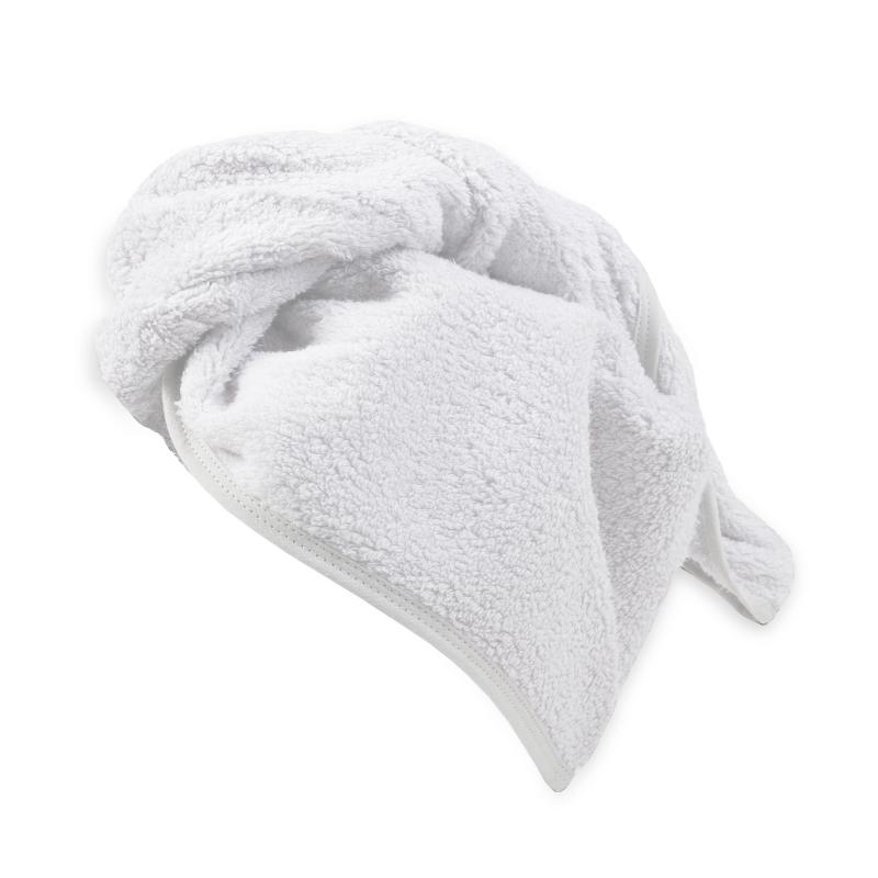turban SOFT bílá bílý turban na vlasy z mikrobavlny