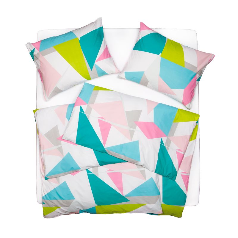povlečení KLASIK DESIGN triangles pastelová originální bavlněné povlečení s geometrickým vzorem trojúhelníků