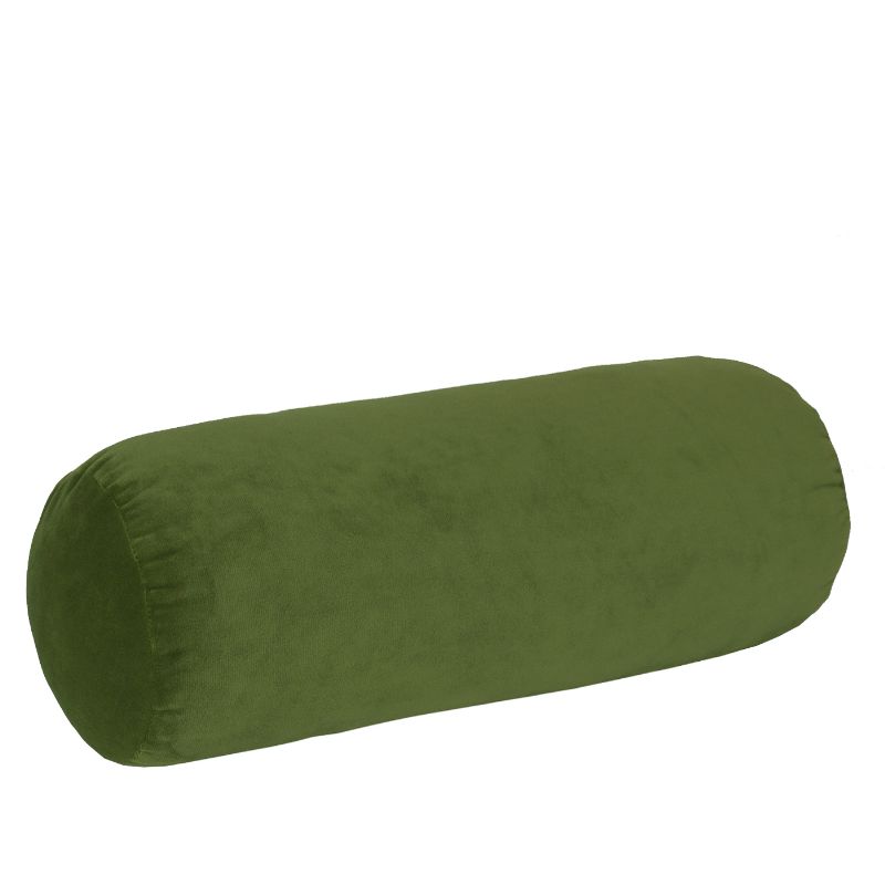polštářek - válec VELVET zelená hebký relaxační válec v zelené barvě, povrchová tkanina micro fleece