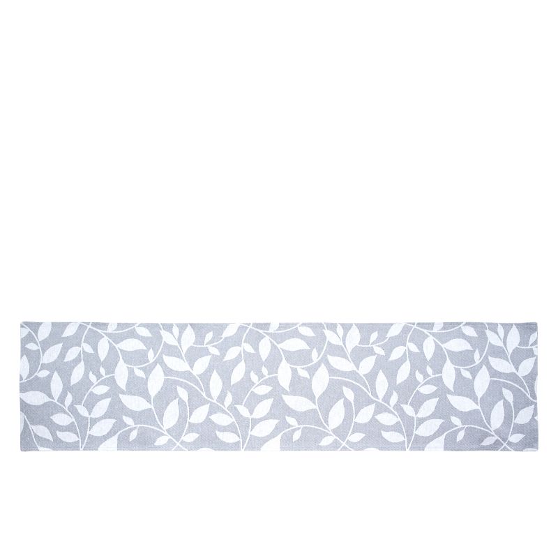 prostírání MOTIV FINO listy šedobílá šedé prostírání na stůl s bílými listy, také ve velikosti běhounu 10844L