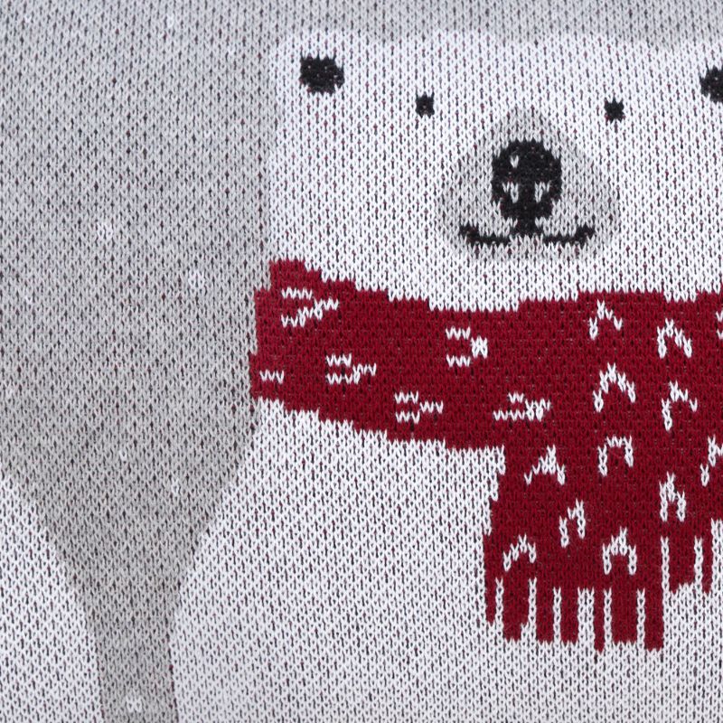 pletený povlak DESIGN lední medvědi šedočervená 10891