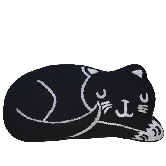 pletený polštářek CAT černošedá