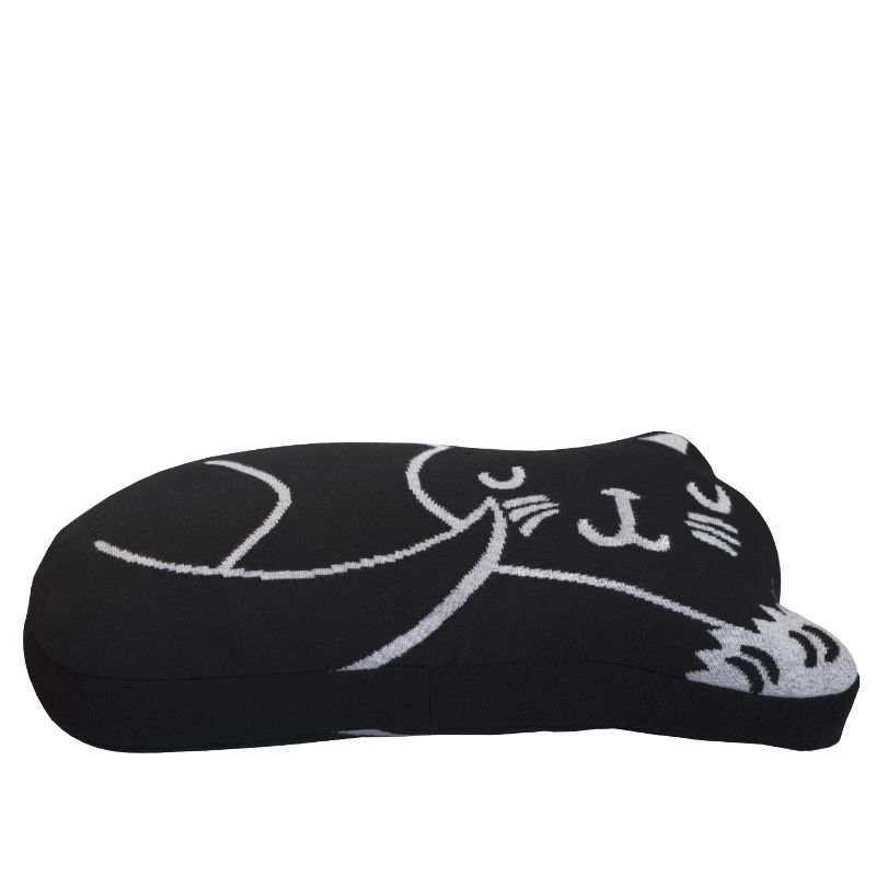 pletený polštářek CAT černošedá 11097