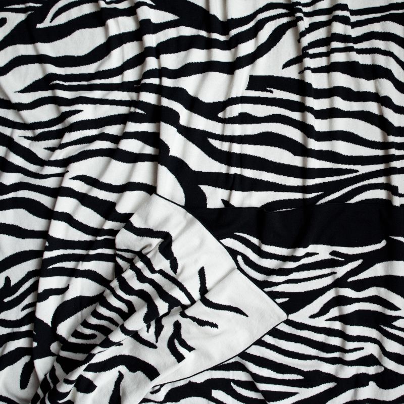 pletený pléd DESIGN zebra černosmetanová 11165