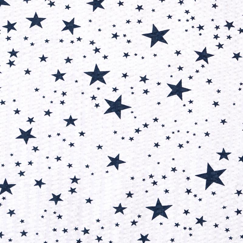 povlečení KREP hvězdičky bílomodrá bavlněné krepové povlečení s modrými hvězdičkami 11712L
