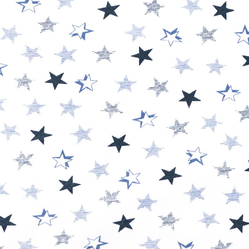 povlečení JERSEY hvězdy bílomodrá bavlněné jersey povlečení s hvězdami 11986L