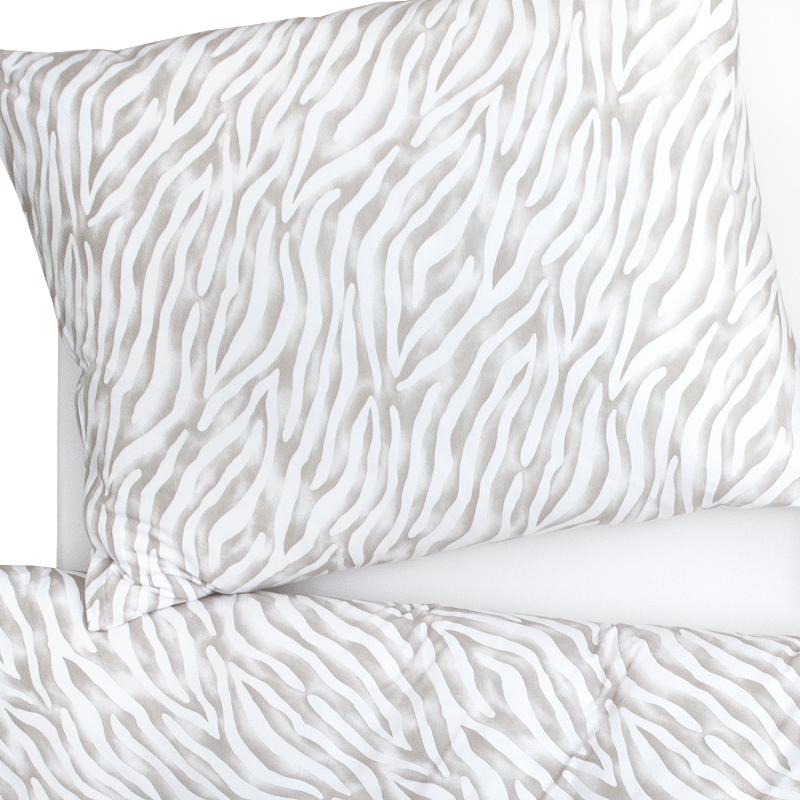 povlečení JERSEY zebra bílobéžová bavlněné nemačkavé povlečení s motivem zebry 12071L