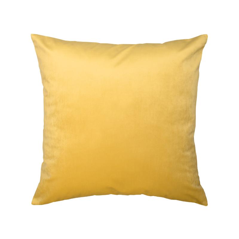 povlak VELVET žlutá jednobarevný dekorační povlak na polštářek ve žluté barvě se sametovým omakem