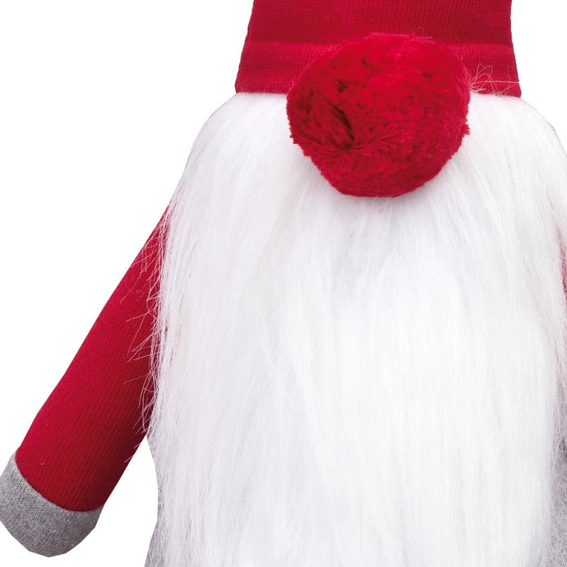 pletená dekorace ELF šedočervená vánoční pletená dekorace - šedý elf s čepičkou 12691L