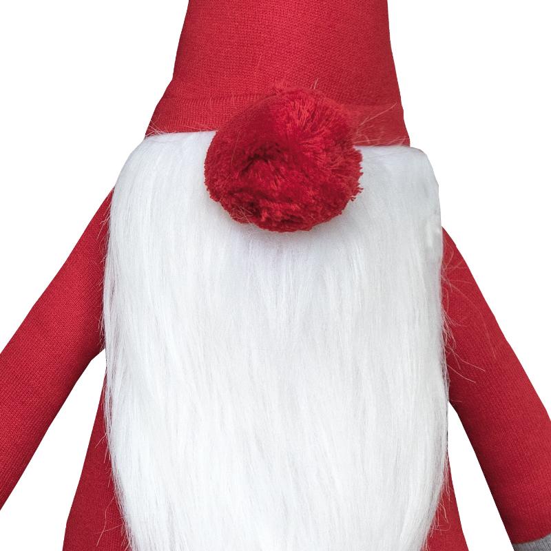 pletená dekorace ELF červenošedá vánoční pletená dekorace - červený elf s čepičkou 12692L