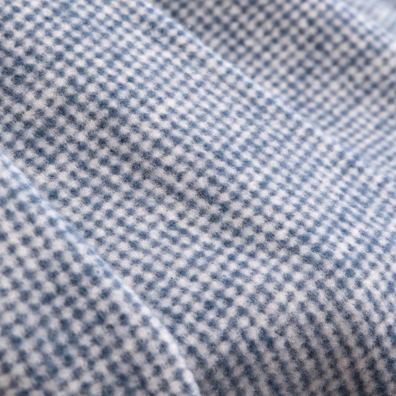 pléd SCANDIA kostička modrobílá měkký modrý pléd z recyklované bavlny 12776L