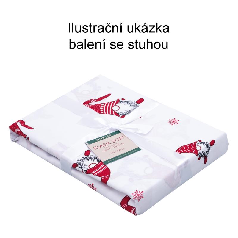 povlečení KLASIK SOFT elfi bíločervená Dárkově balené povlečení se stuhou bez PVC sáčku.Měkké bavlněné povlečení s elfi, doporučujeme při prvním praní prát na 60 °C. 13123L