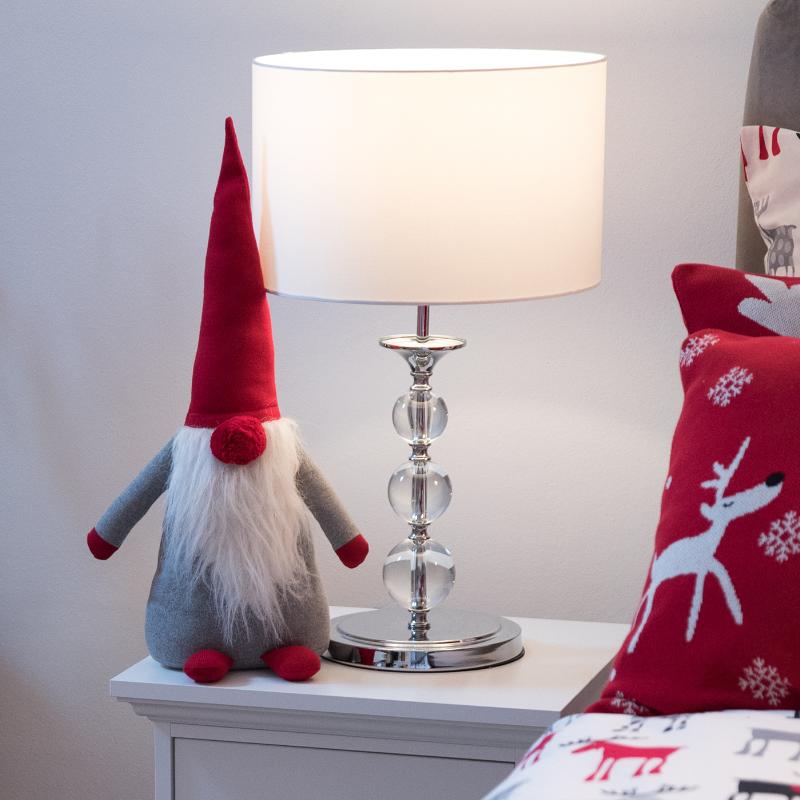 pletená dekorace ELF šedočervená vánoční pletená dekorace - šedý elf s čepičkou 13423L