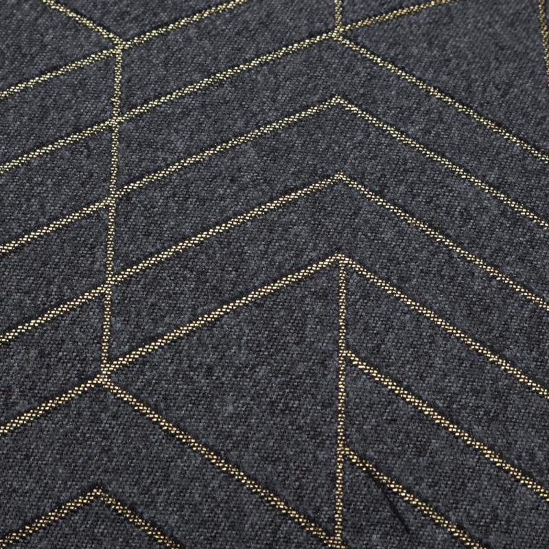 povlak SOFA LUREX zik zak antracitovozlatá šedý dekorační povlak na polštářek s vytkaným geometrickým motivem, vzor je na obou stranách stejný 13520L