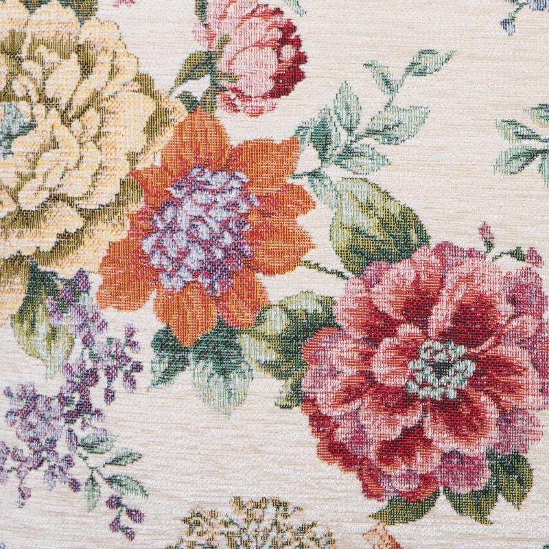 povlak GLAMOUR květy smetanová smetanový dekorační povlak na polštářek s vytkanými květy, vzor je na obou stranách stejný 13619L