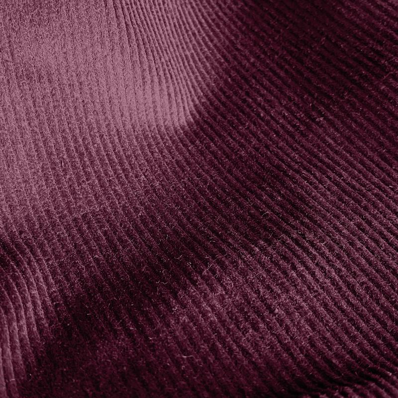 povlak KORD vínová jednobarevný dekorační povlak na polštářek ve vínové barvě z manšestrové tkaniny 13960L