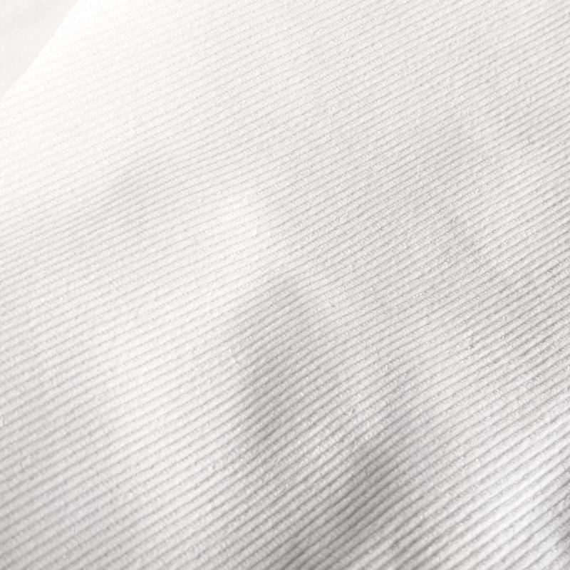 povlak KORD bílá jednobarevný dekorační povlak na polštářek v bílé barvě z manšestrové tkaniny 13965L