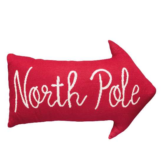 pletený polštářek NORTH POLE červenobílá