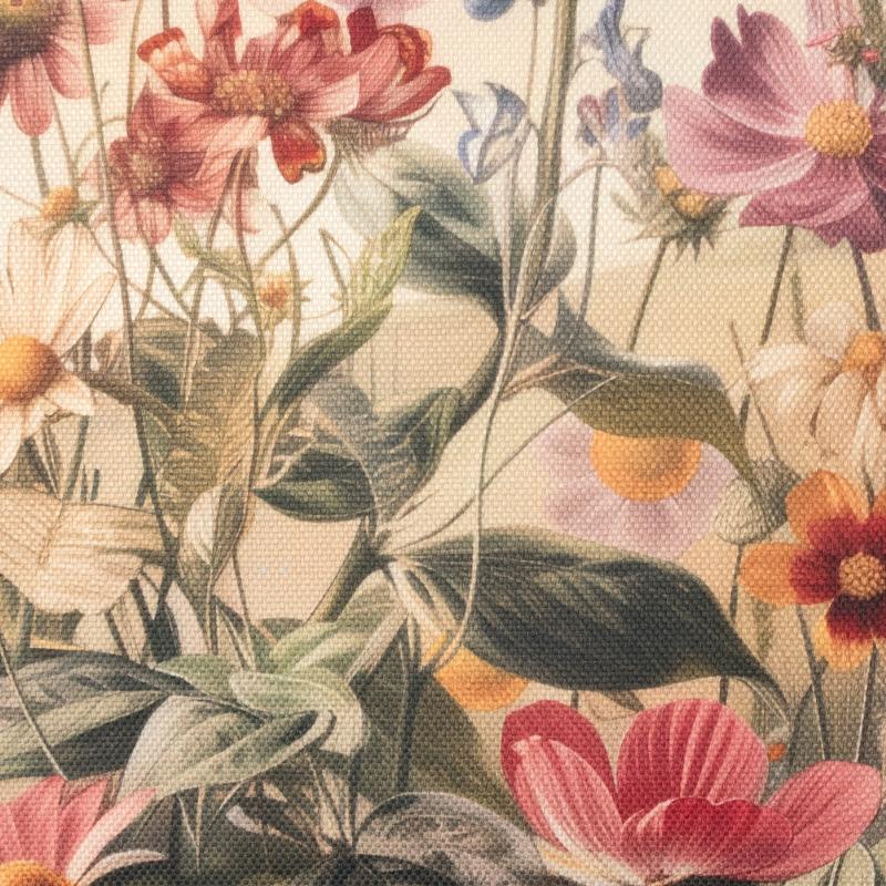 povlak ART letní květy pestrá dekorační povlak na polštářek s letními květy, tištěný vzor je na obou stranách stejný 14269L