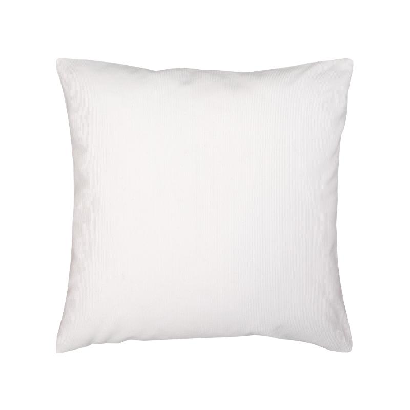 povlak KORD bílá jednobarevný dekorační povlak na polštářek v bílé barvě z manšestrové tkaniny