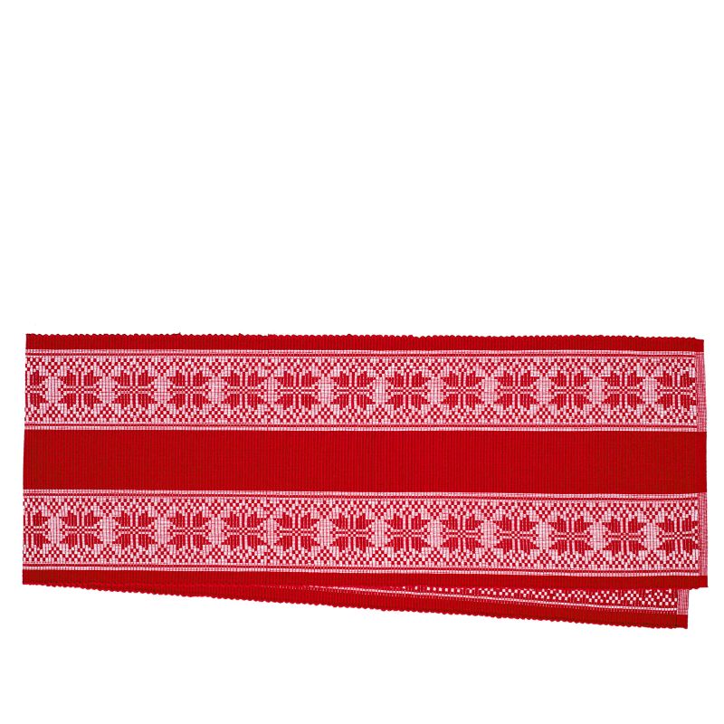 dekorace RIB vločky 2x bordura červenobílá běhoun k prostírání