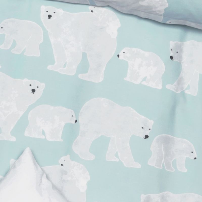povlečení KLASIK DESIGN polar bears tyrkysovobílá bavlněné povlečení s ledními medvědy 9212L
