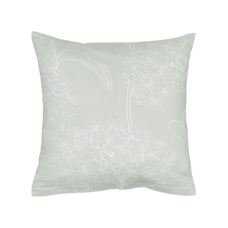 povlak KLASIK florela šedobílá bavlněný povlak na polštářek s květy