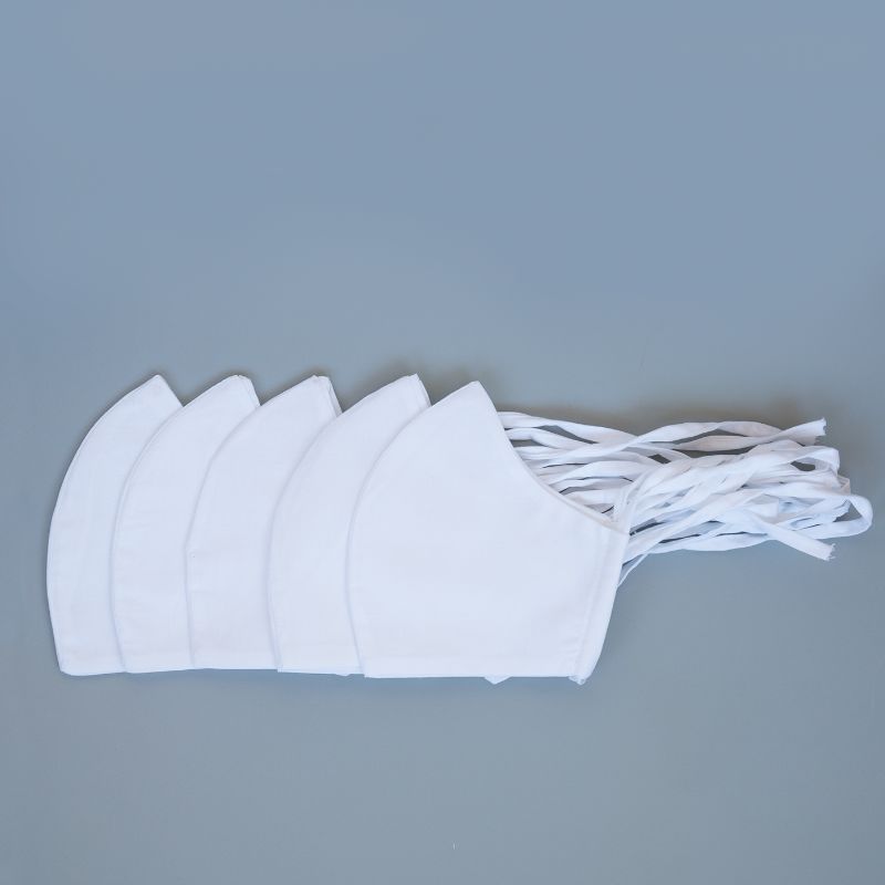 rouška KLASIK - balení 5 ks bílá, tvarovaná, stahovací tkanice bílá 9530