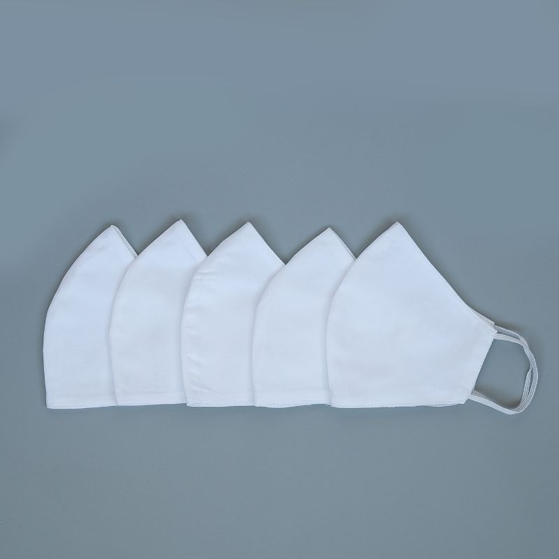 rouška TENCEL - balení 5 ks peříčka bílá, tvarovaná, gumičky bílé 9685