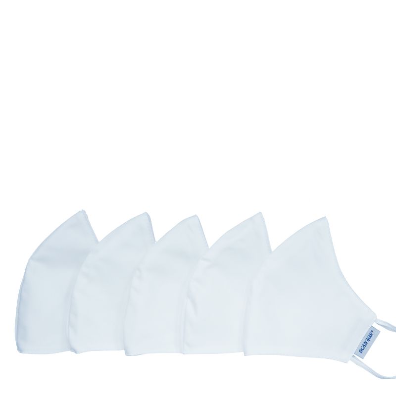 rouška TENCEL - balení 5 ks bílá, tvarovaná, gumičky bílé 9998